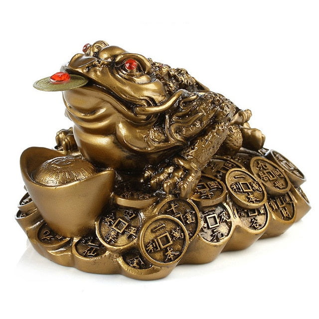Mini pièce de monnaie porte-bonheur chinoise grenouille Feng Shui
