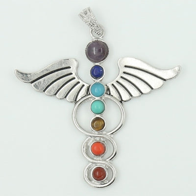 Chakras en pierre naturelle ailes d'ange pour cho ku rei amulette de santé
