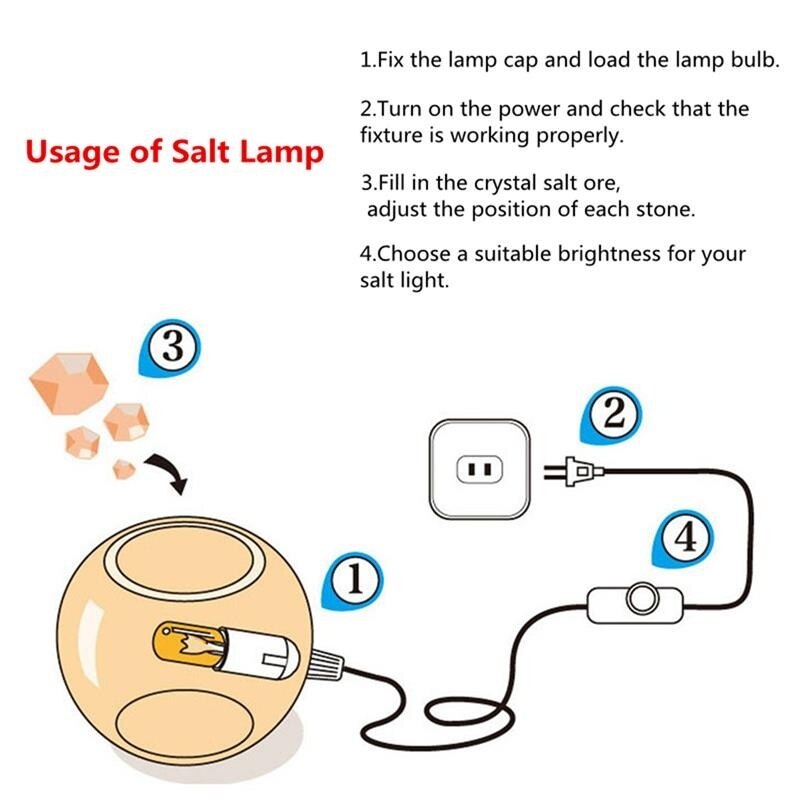 Lámpara de pared de cristal moderna mínima, calefacción natural, himalaya, lámpara de noche