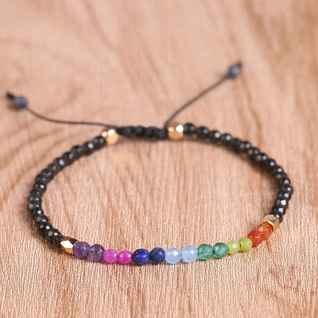 Bracelet de Yoga sept Chakras en cristal fait à la main équilibre de guérison