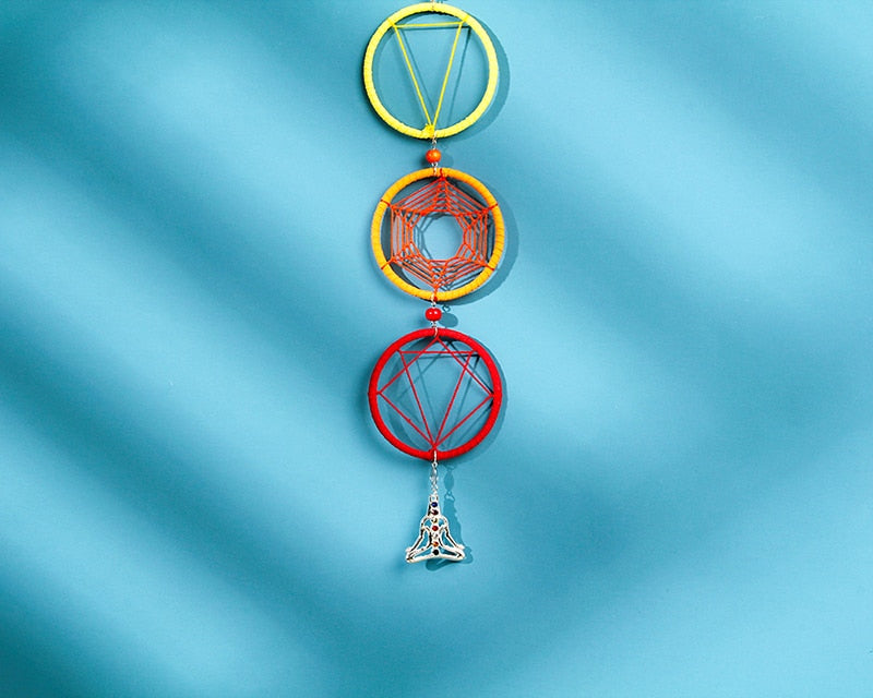 Décoration 7 Chakras - Chakra Muladhar - attrape rêves - 2 Modèles disponibles