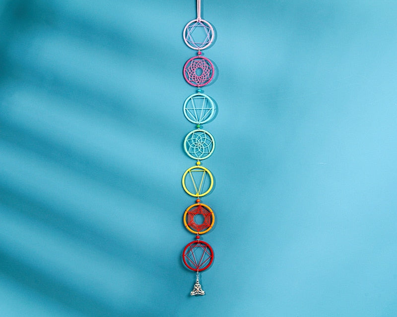 Décoration 7 Chakras - Chakra Muladhar - attrape rêves - 2 Modèles disponibles