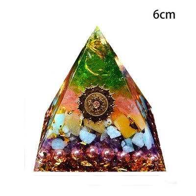 Pirámide de orgonita Ariel Aura, pirámide de cristal de Chakra Anahata transparente, joyería artesanal decorativa de resina