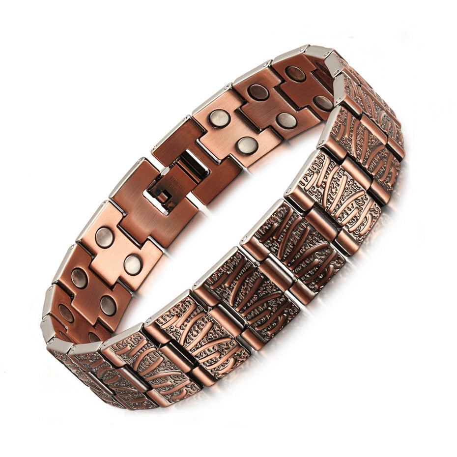Bracelet de soulagement de la douleur Vintage cuivre pur, magnétique