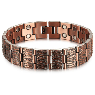 Bracelet de soulagement de la douleur Vintage cuivre pur, magnétique