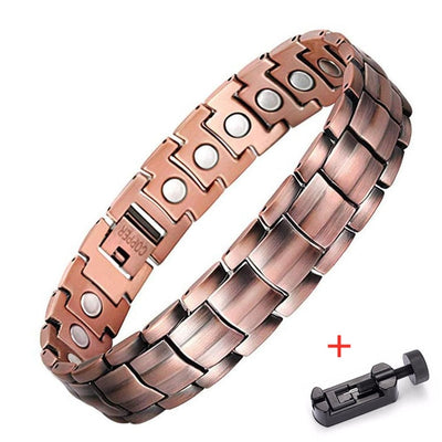 Bracelet de soulagement de la douleur Vintage cuivre pur, magnétique