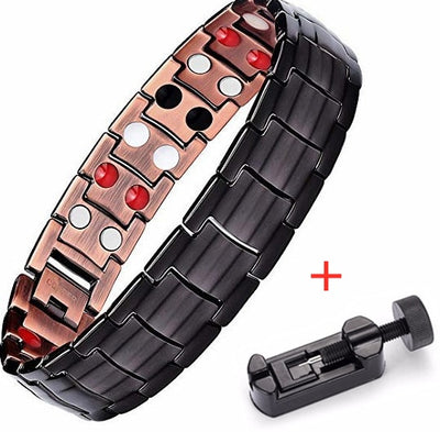 Bracelet de soulagement de la douleur Vintage cuivre pur, magnétique