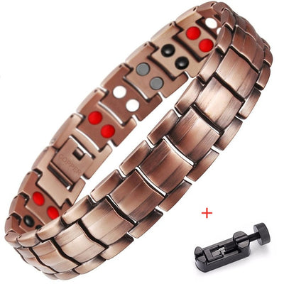 Bracelet de soulagement de la douleur Vintage cuivre pur, magnétique