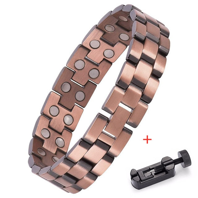 Bracelet de soulagement de la douleur Vintage cuivre pur, magnétique
