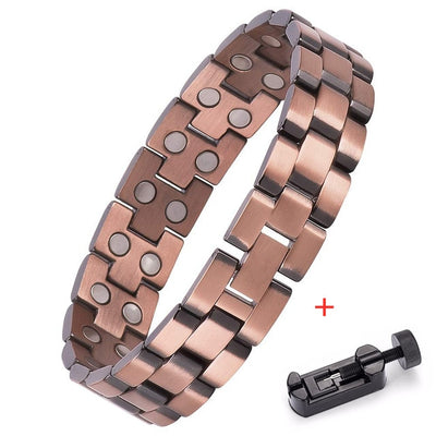 Bracelet de soulagement de la douleur Vintage cuivre pur, magnétique