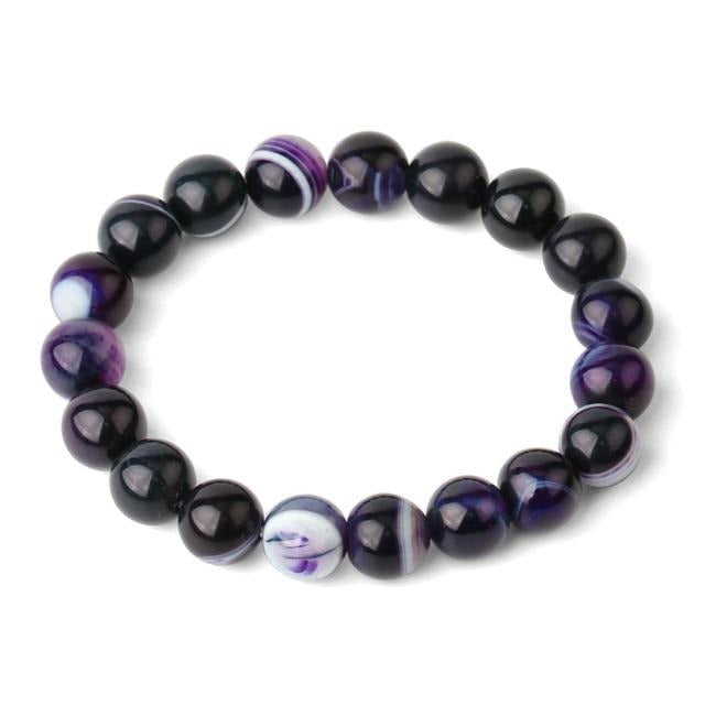 Pulseras de piedras preciosas naturales Pulseras de ágatas de ónix