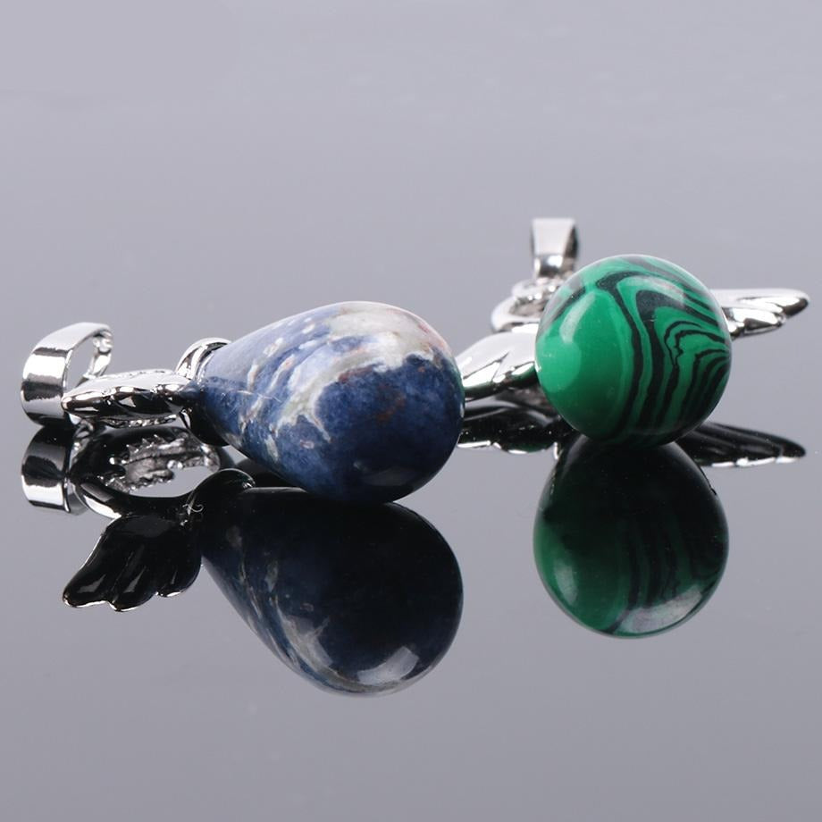 Ange Ailes Pendentif En Pierre Naturelle pour Collier