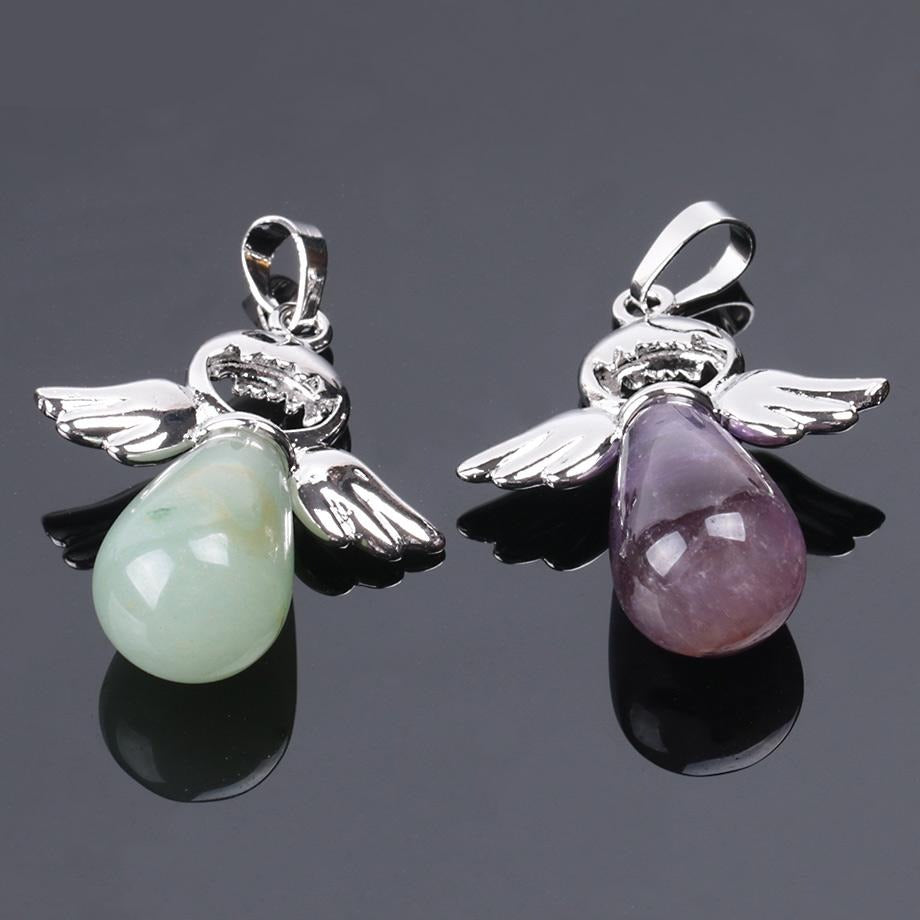 Ange Ailes Pendentif En Pierre Naturelle pour Collier