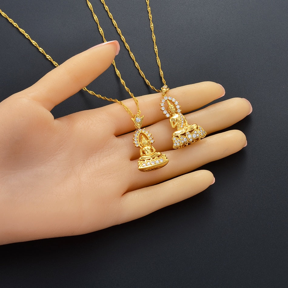 Anniyo-colliers avec pendentifs avec bouddha de jardin de Style cambodgien