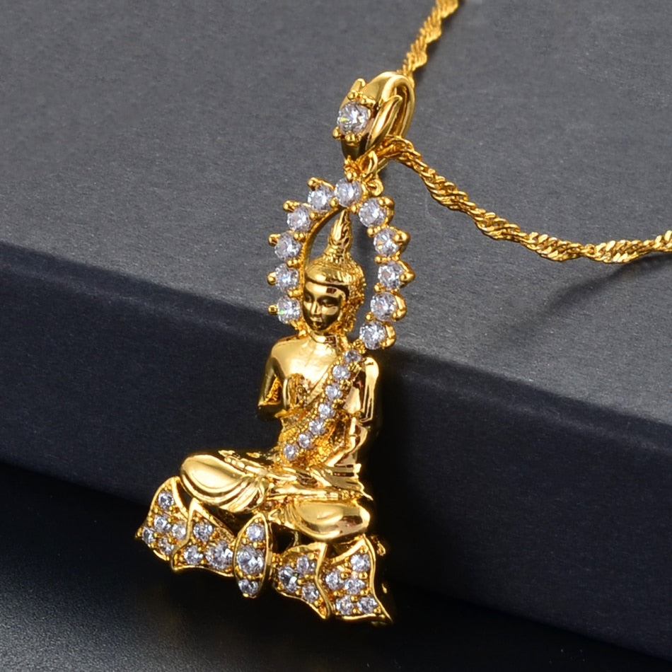 Anniyo-colliers avec pendentifs avec bouddha de jardin de Style cambodgien