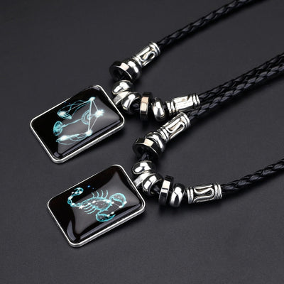 Angyape pendentif collier galaxie Constellation Design 12 signe du zodiaque Horoscope astrologie