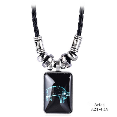 Angyape pendentif collier galaxie Constellation Design 12 signe du zodiaque Horoscope astrologie