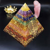 Orgonite Seven Chakra Energy Pyramid Aura Adivinación Suministros Yoga Meditación Adornos Resina