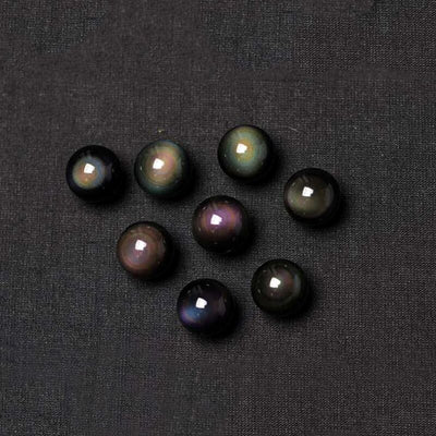 Collar con colgante de obsidiana natural Colgante de perlas con forma de arco iris