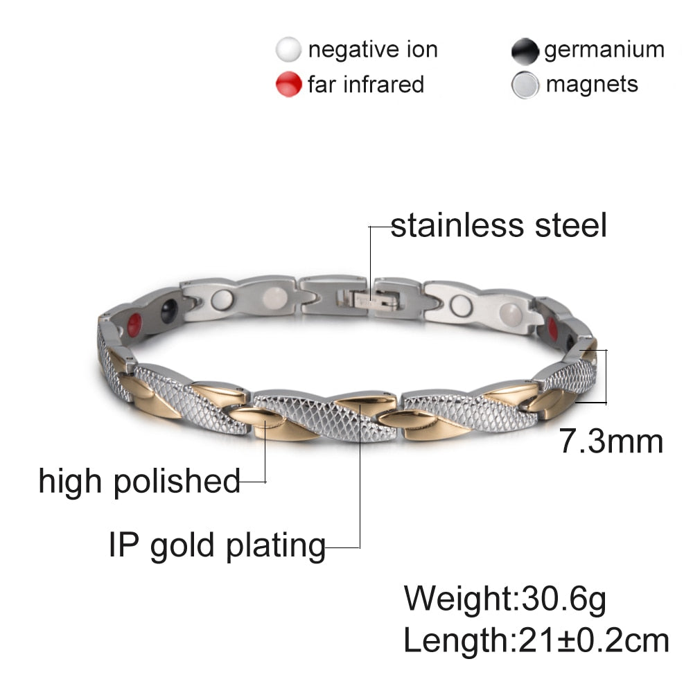 Bracelet d'énergie bijou en acier inoxydable