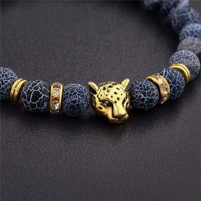 Pierre tête de léopard Bracelet perlé nouvelle mode pierre naturelle oeil de tigre