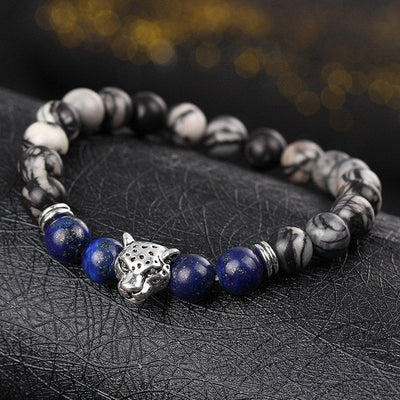 Pierre tête de léopard Bracelet perlé nouvelle mode pierre naturelle oeil de tigre
