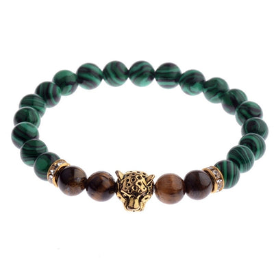 Pierre tête de léopard Bracelet perlé nouvelle mode pierre naturelle oeil de tigre