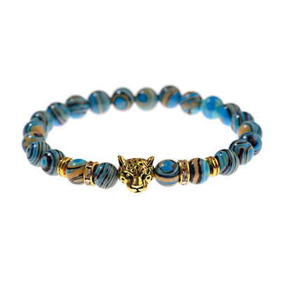 Pierre tête de léopard Bracelet perlé nouvelle mode pierre naturelle oeil de tigre