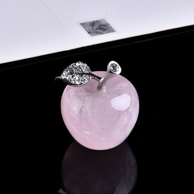 Piedra natural cuarzo rosa decoración Apple cristal cuarzo gema natural China fabricante