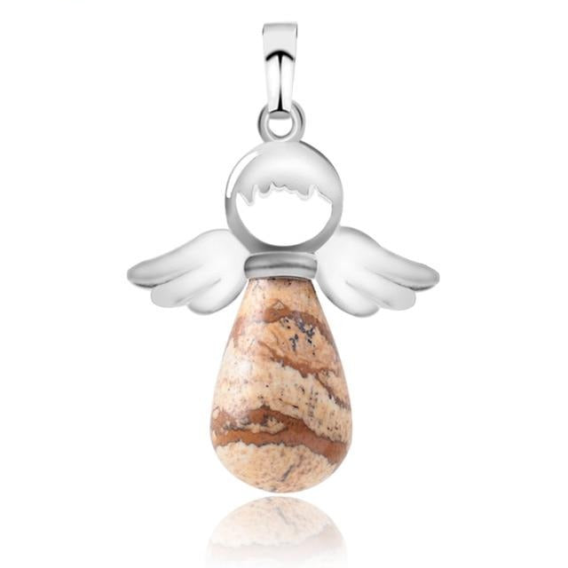 Ange Ailes Pendentif En Pierre Naturelle pour Collier