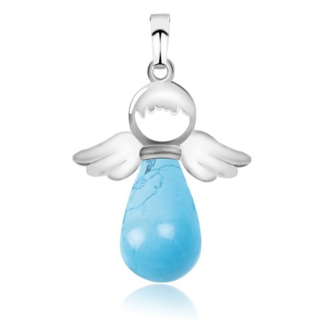 Ange Ailes Pendentif En Pierre Naturelle pour Collier