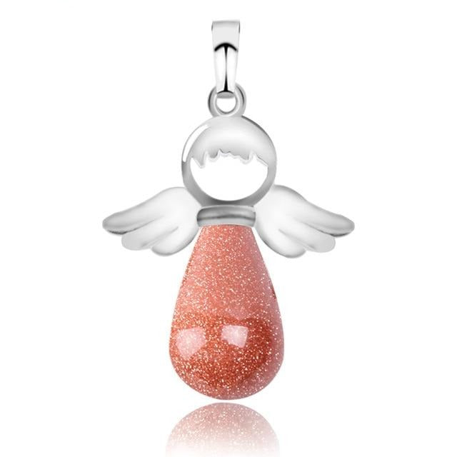 Ange Ailes Pendentif En Pierre Naturelle pour Collier