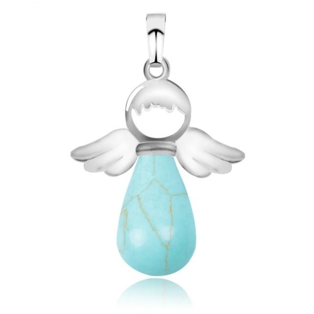 Ange Ailes Pendentif En Pierre Naturelle pour Collier