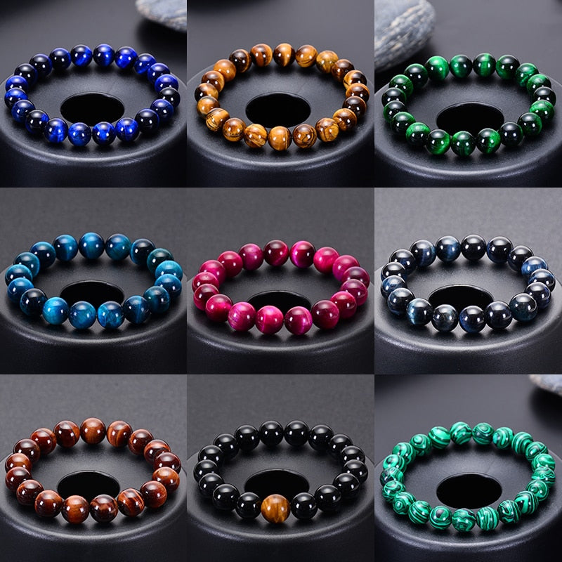 Bracelet perles œil de tigre - plusieurs modèles disponibles