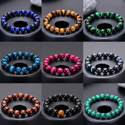 Pulsera de ojo de tigre natural cuentas de ojo de tigre azul