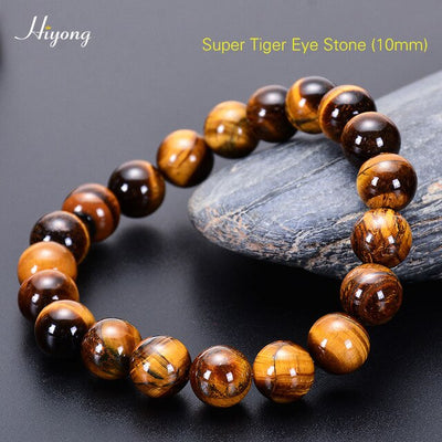Pulsera de ojo de tigre natural cuentas de ojo de tigre azul