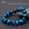 Pulsera de ojo de tigre natural cuentas de ojo de tigre azul