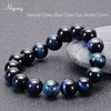 Pulsera de ojo de tigre natural cuentas de ojo de tigre azul