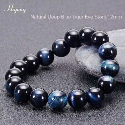 Pulsera de ojo de tigre natural cuentas de ojo de tigre azul