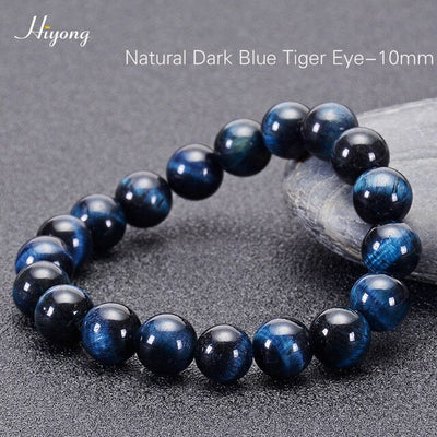 Pulsera de ojo de tigre natural cuentas de ojo de tigre azul