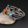 Bracelet 7 Chakras Cuivre Tube avec perles en pierres