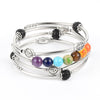 Bracelet 7 Chakras Cuivre Tube avec perles en pierres