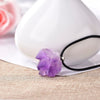 1 pieza de collar con colgante de cristal natural, cristal de amatista de Brasil, piedras de Reiki con forma aleatoria, joyería Mineral de moda para mujeres o hombres