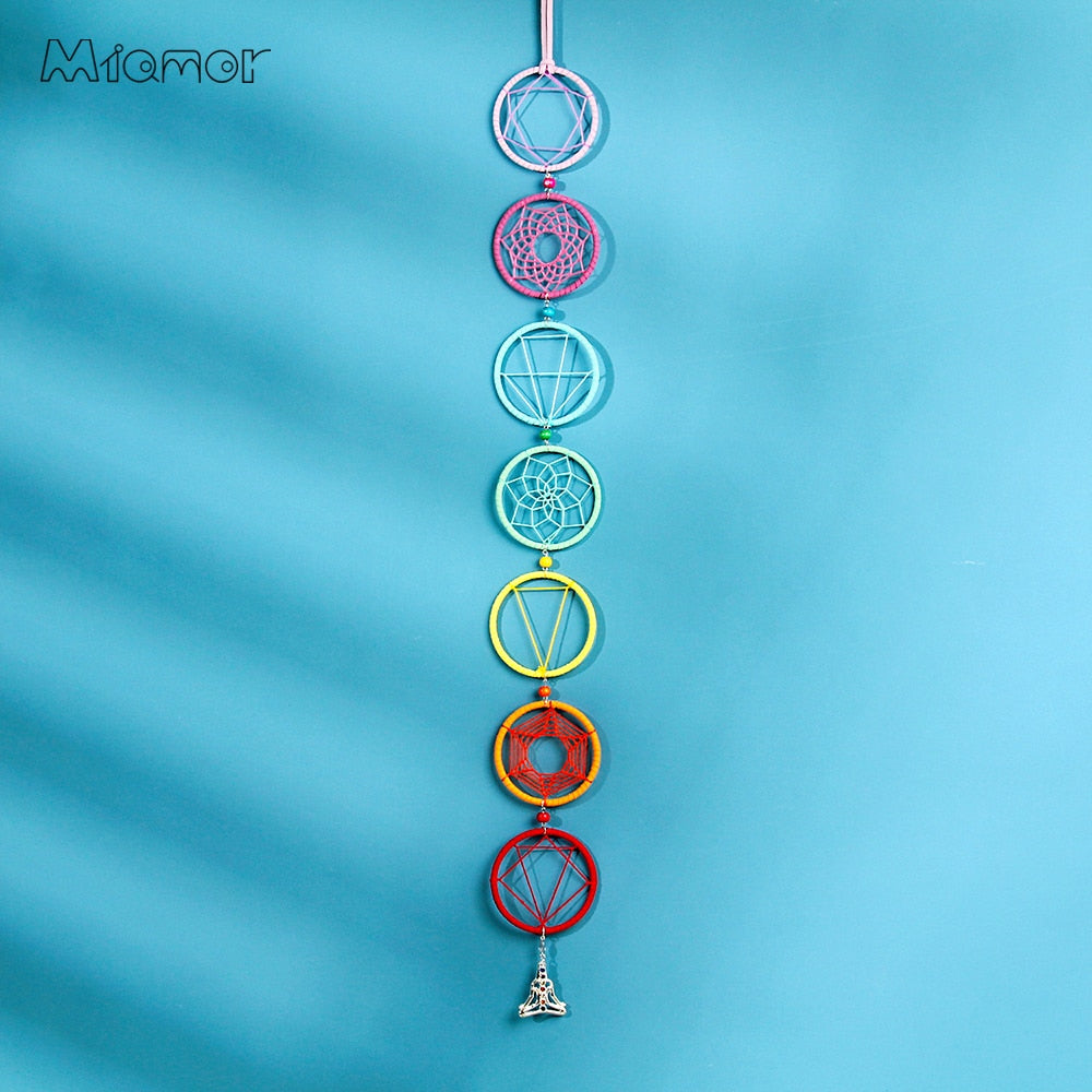 Décoration 7 Chakras - Chakra Muladhar - attrape rêves - 2 Modèles disponibles