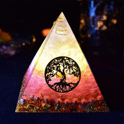 Pyramide Orgonite Ariel Maripura/Sahasrara Chakra amour cristal apporte la chance - 6 Tailles disponibles
