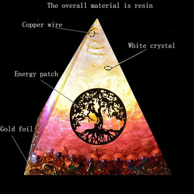 Pyramide Orgonite Ariel Maripura/Sahasrara Chakra amour cristal apporte la chance - 6 Tailles disponibles