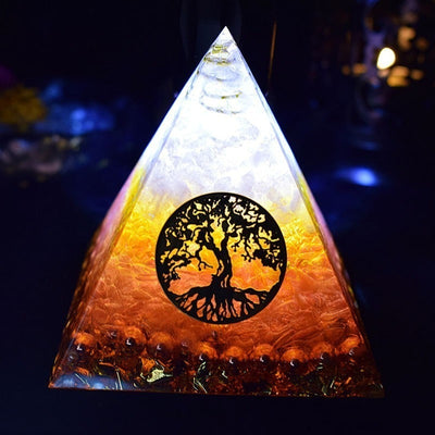 Pyramide Orgonite Ariel Maripura/Sahasrara Chakra amour cristal apporte la chance - 6 Tailles disponibles