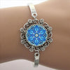 Bracelet d'art Mandala plaqué argent