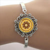 Bracelet d'art Mandala plaqué argent