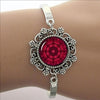 Bracelet d'art Mandala plaqué argent